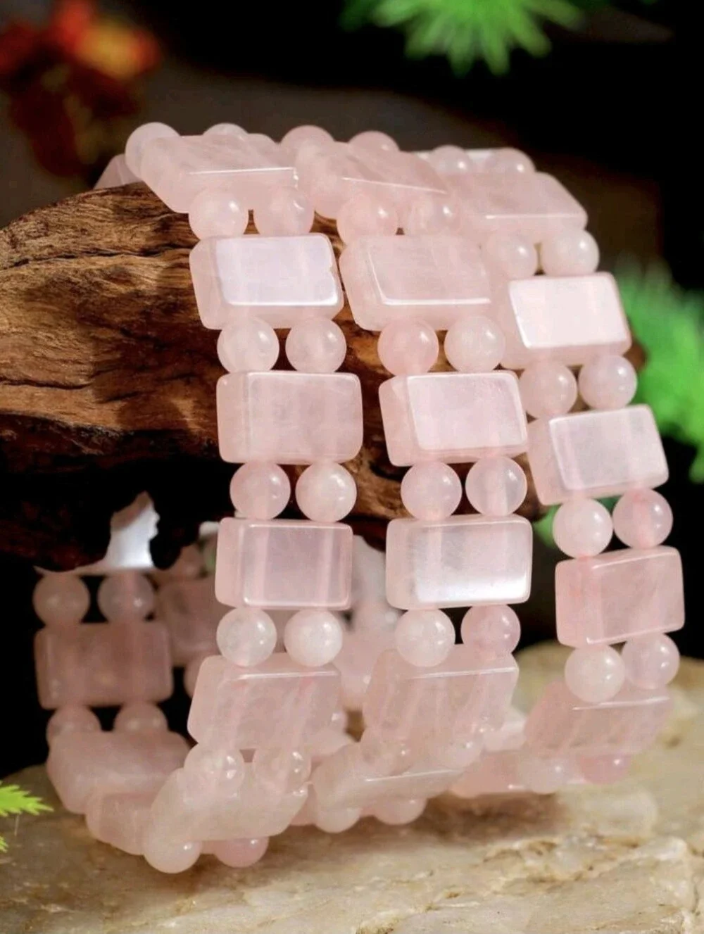 🩷🩷NEW🩷🩷 PRETTY!! Natural Stone ROSE QTZ Stretch Bracelet
